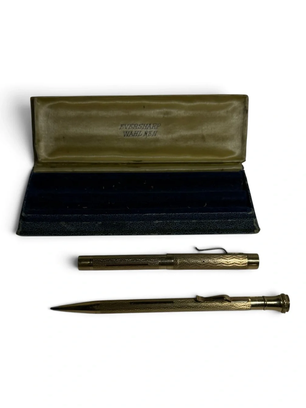 Vintage Wahl Eversharp Gold Filled Fountain Pen Pencil Set 14K Nib Box